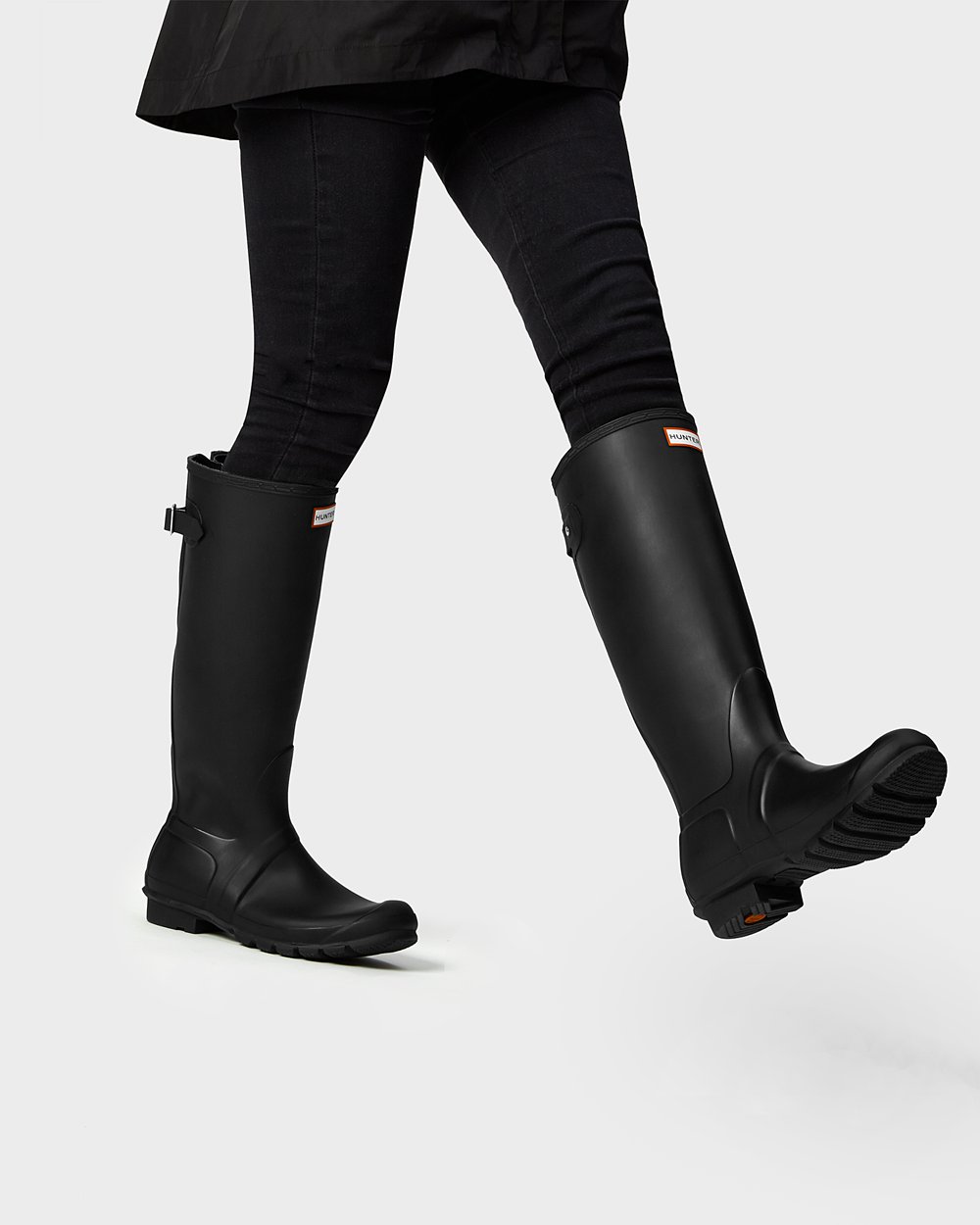 Botas de Lluvia Altas Hunter Mujer - Original Back Adjustable - Negros - NJCFKWB-97